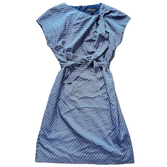 Banana Republic Blue Geometric Tile Belted Shift Dress | Size Small - Picture 9 of 12